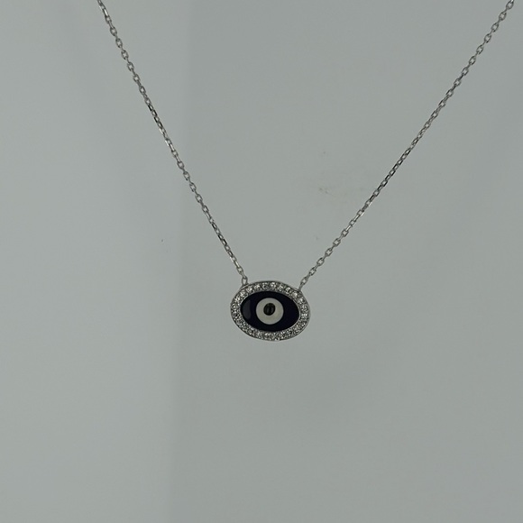 Jewelry - Evil Eye CZ Sterling Silver 16” Necklace